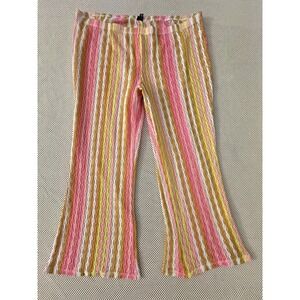 Wild Fable High-Rise Beach Pants Sz 2X Plus Crochet Knit Flare Leg Sheer Coverup